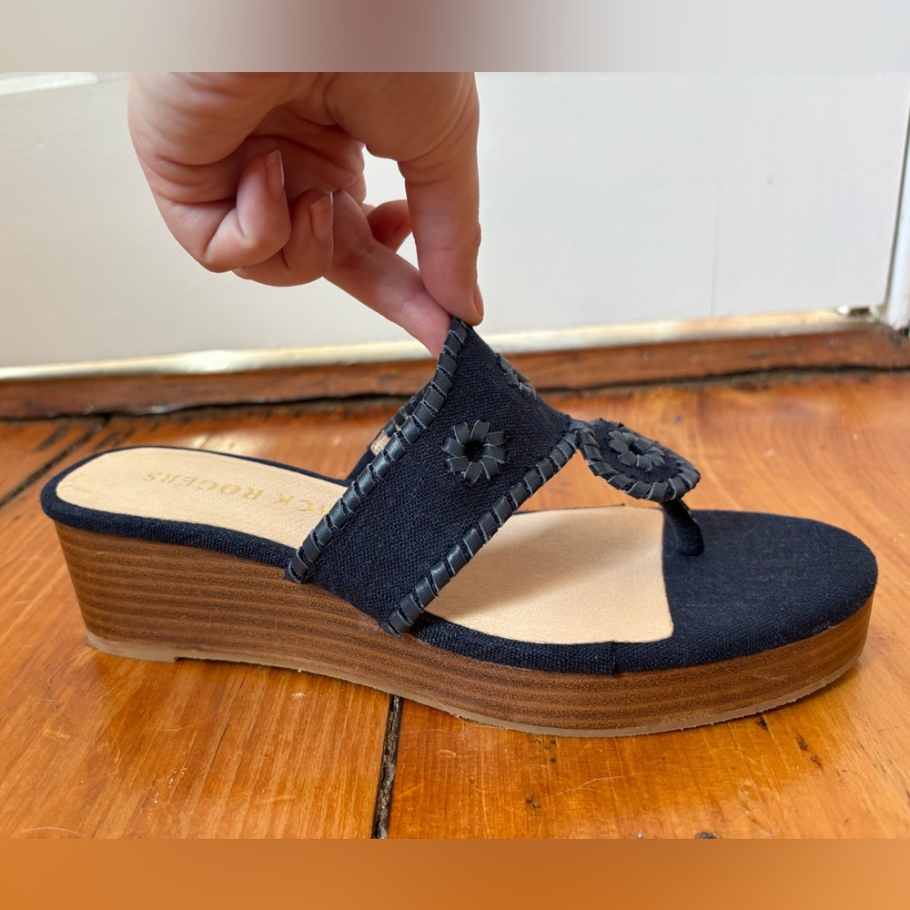 NWOT Jack Rogers Platform Wedge Flip Flop Sandals in Denim, US Women’s Size 8.5 - Picture 6 of 10
